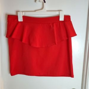 Xhilaration Red peplum skirt